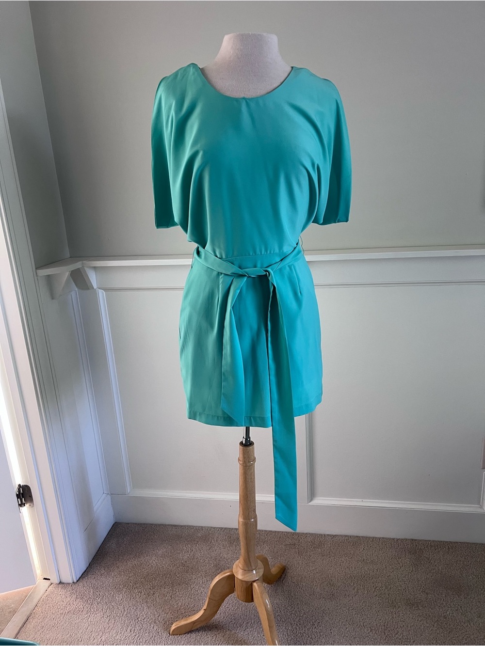 Ark & Co Teal Short Tie-Waist Dress
